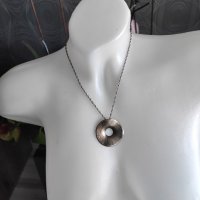 Сребърен синджир с висулка (201), снимка 1 - Колиета, медальони, синджири - 42863185