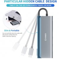 VAKO USB Type-C Hub Pro 6 в 1 (3xUSB 3.0/TF/SD четец на карти/HDMI порт) UCN 3307, снимка 3 - Клавиатури и мишки - 33935365