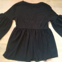 черна интересна блузка на H&M, снимка 2 - Туники - 29445899