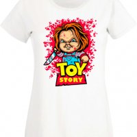 Дамска Тениска Toy Story Chucky Изненада,Повод,Подарък,Празник, снимка 9 - Тениски - 37639266