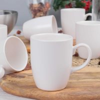 Комплект от 6 чаши, Keramika, керамични, Бял, 300 ml, 9 cm, снимка 2 - Чаши - 42341787