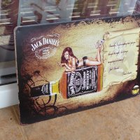 Jack Daniel's метална табела уиски Джак Даниелс еротика бар момиче с пура, снимка 2 - Декорация за дома - 42593760