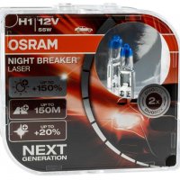 Халогенни крушки OSRAM NIGHT BREAKER LASER +150% H1 к-т/2 бр./, снимка 2 - Части - 31367095