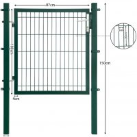 Градинска врата (единична), 106 х 150 см, зелена LS25GD02, снимка 5 - Други - 35633893