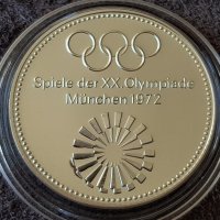 1972 Мюнхен Сребърен Немски медал плакет Oz унция монета RRR, снимка 1 - Нумизматика и бонистика - 38114143
