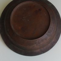 Медна чиния антик, снимка 4 - Антикварни и старинни предмети - 34386349