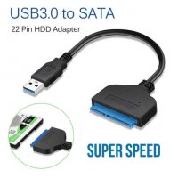 НОВ Кабел USB 2.0 / USB 3.0 към SATA 2 3 Adapter кабел за връзка към хардиск 2.5" Твърд Външен Диск , снимка 1 - Лаптоп аксесоари - 24563612