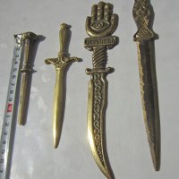 Стар нож за писма, ножове, месинг бронз, снимка 2 - Антикварни и старинни предмети - 30092526