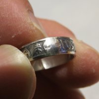 Стариннен дамски  сребърен пръстен с думи към Исус в релефен надпис " Господи, спаси и сохрани мя .-, снимка 4 - Пръстени - 31400732