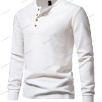 Мъжка тениска с дълги ръкави и гофрирана яка, 6цвята - 023 , снимка 17 - Тениски - 42784166