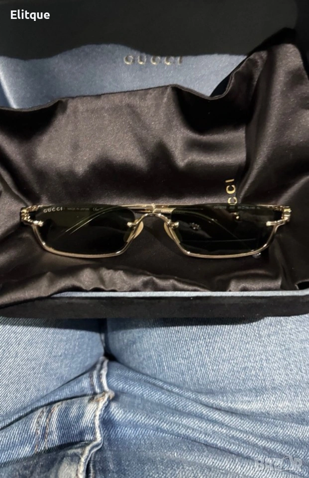 очила с черен обикновен калъф и ув защита Gucci, снимка 1