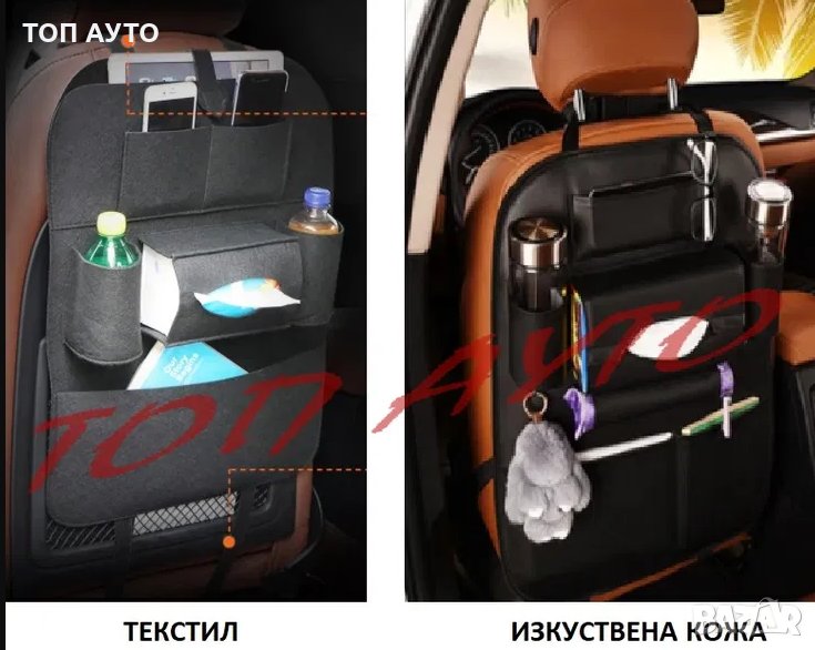 Органайзер Протектор За Седалка На Кола Текстил/Изкуствена Кожа, снимка 1