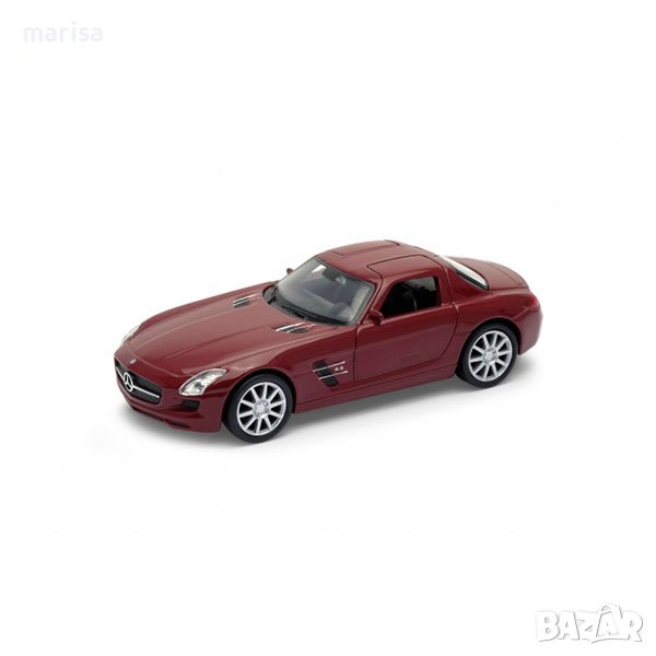 Метална количка MERCEDES-BENZ SLS AMG, Welly, в кутия 43627, снимка 1