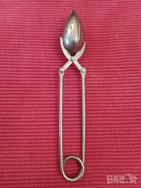 Стара лъжичка, цедка за чай. , снимка 1