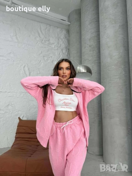 дамски комплект три части в розово и черно, снимка 1