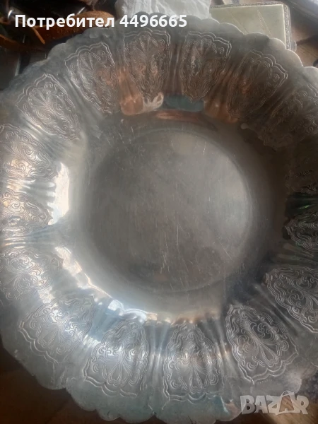 Посребрена чиния , снимка 1