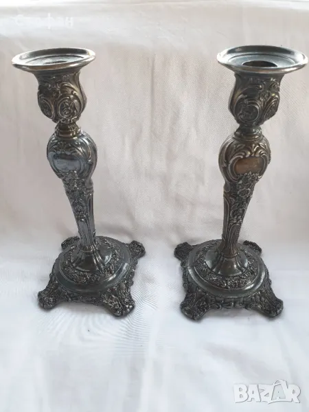 Комплект посребрени свещници, снимка 1