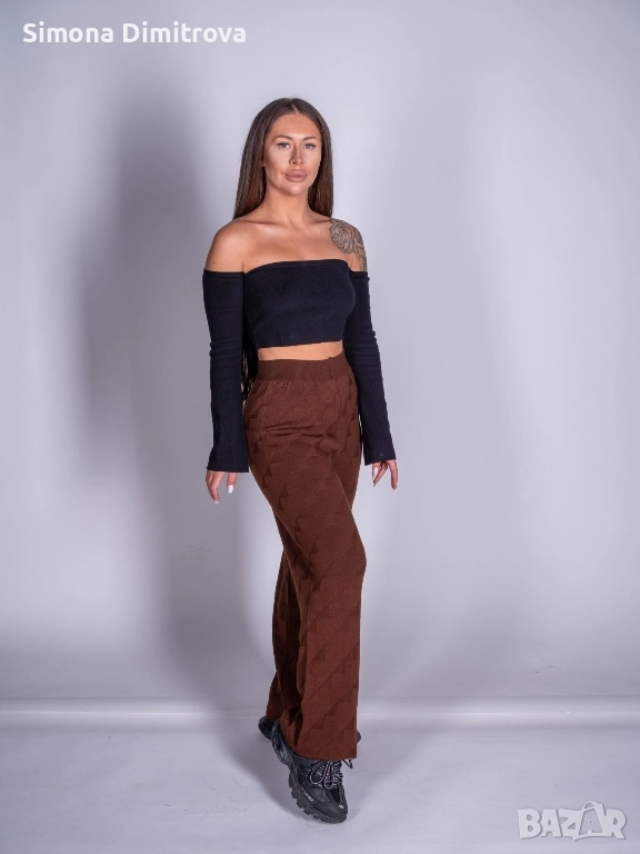 Панталон- плетиво- кафяв, снимка 1