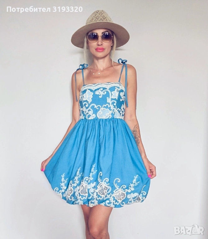 Дънкова рокля S-M , снимка 1