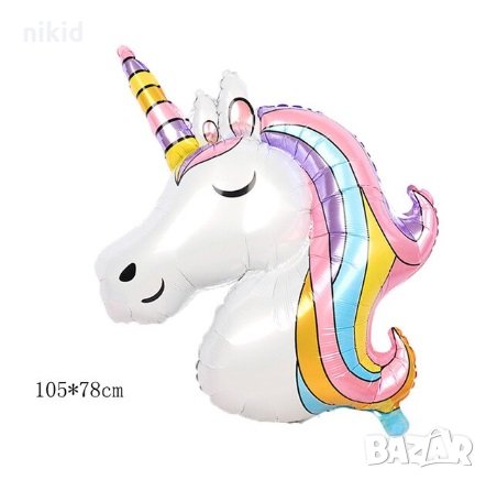 Грамаден Еднорог Unicorn фолио фолиев балон хелий или въздух парти рожден ден, снимка 1