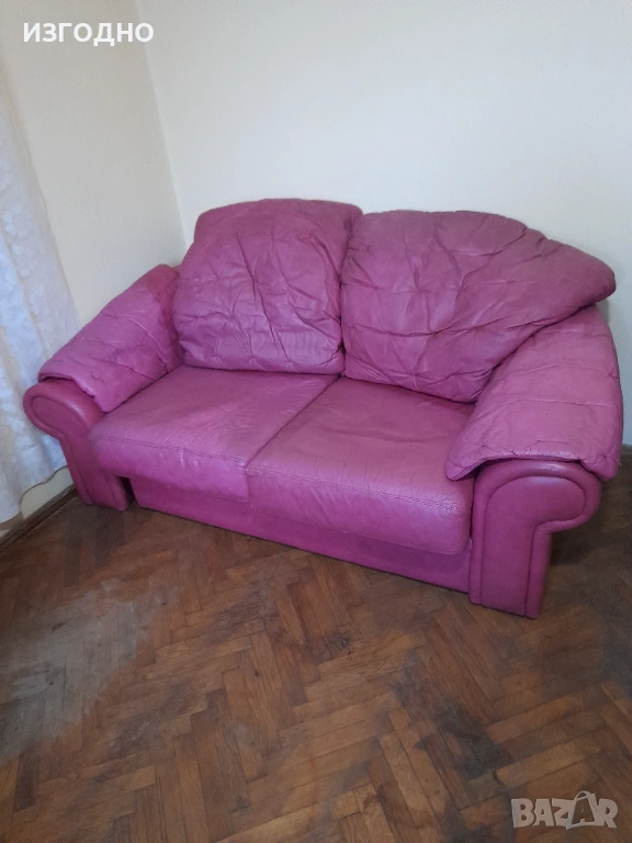 130€ И КОМЕНТАР ОТ ЕСТЕСТВЕНА КОЖА*КОЖЕН ДИВАН ДВОЕН, снимка 1