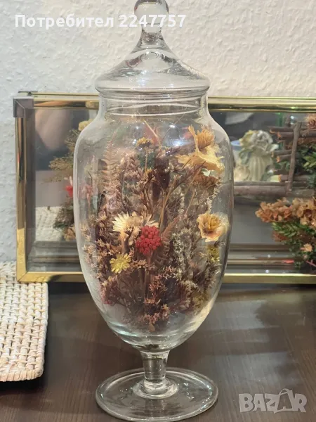 Ваза със сухи цветя, снимка 1