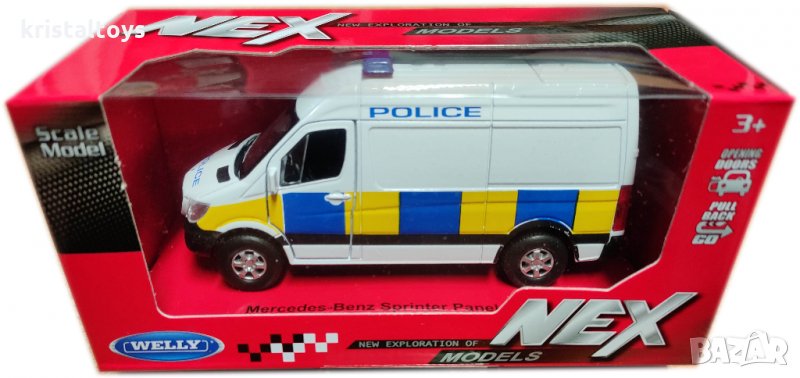 Метална кола с отварящи се врати Мерцедес Спринтер Mercedes-Benz Sprinter Panel Van Welly, снимка 1