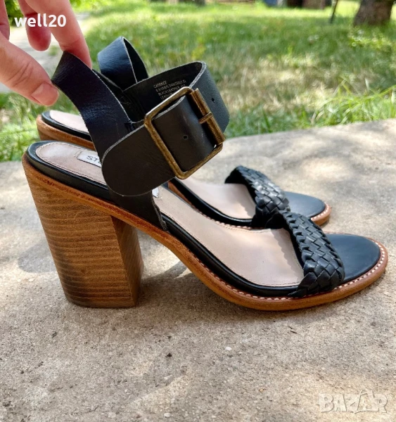 Сандали естествена кожа и дървена подметка Steve Madden, снимка 1