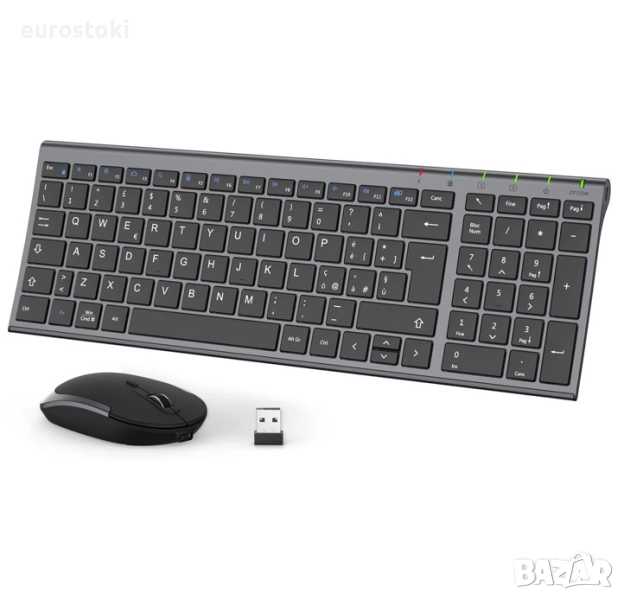 Безжична клавиатура и мишка iClever IC-GK03, 2.4GHz, акумулаторна презареждаща се, стандартен размер, снимка 1