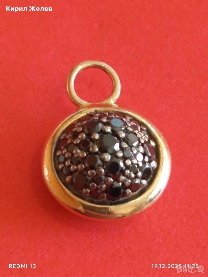 Сребърна висулка с инкрустирани кристали позлата стил и елегантност 26312, снимка 1