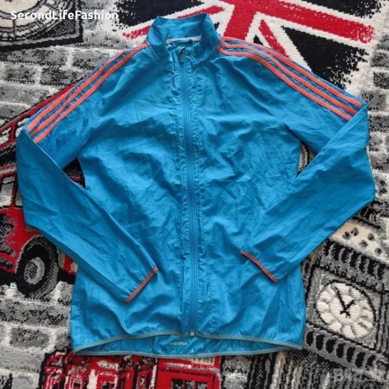 Яке Adidas Response Running ветровка дамско размер S, ветроустойчиво, синьо., снимка 1