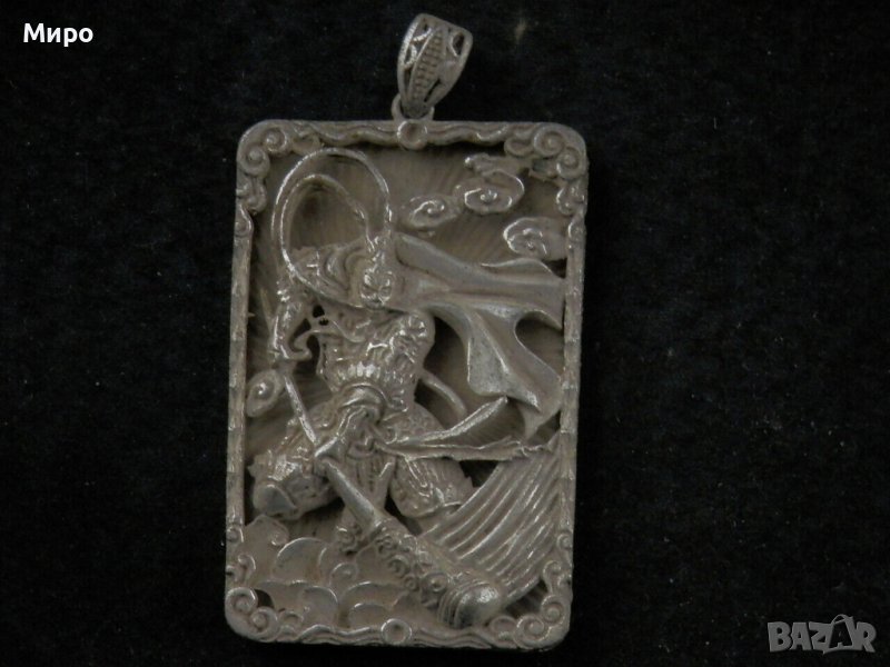 ТИБЕТ НЕПАЛ АЗИЯ МЕДАЛЬОН ВИСУЛКА ИЗОБРАЖЕНИЕ НА МАЙМУНА ВОЙН ВОЙНИК , снимка 1