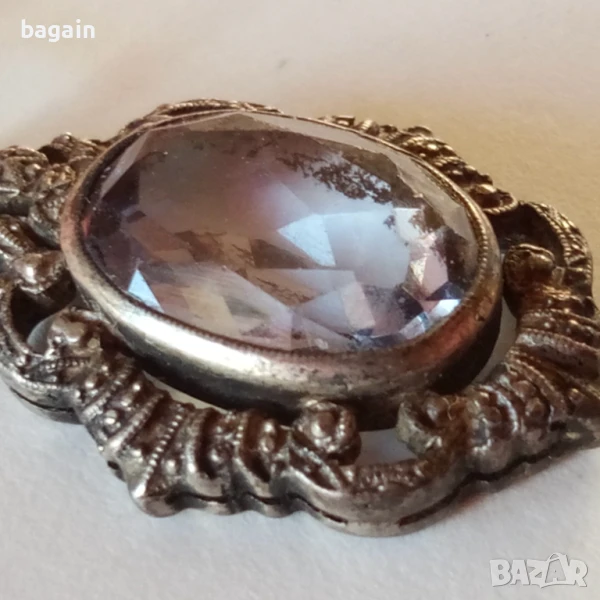 Сребърен медальон с аквамарин., снимка 1