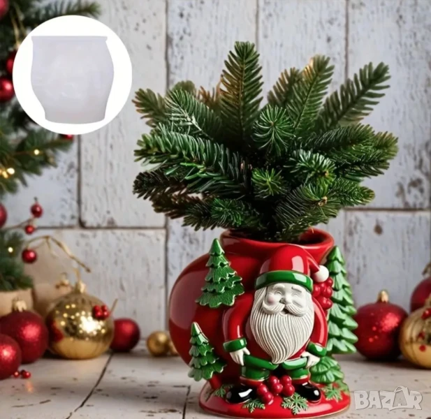 Молд кашпа дядо Коледа , снимка 1