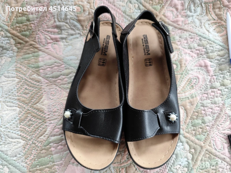 Сандали дамски нови черни N38, снимка 1