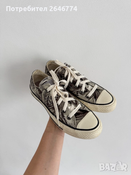 Converse Chuck Taylor All Star Low, бял/зелен цвят, размер 36., снимка 1