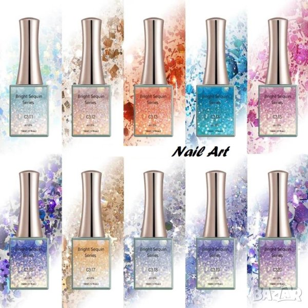 16ml CANNI Bright Sequin Series гел лак -16мл, снимка 1