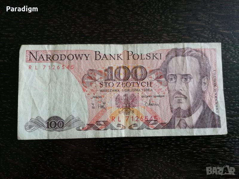 Банкнота - Полша - 100 злоти | 1988г., снимка 1