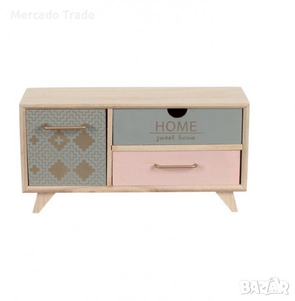 Декоративна кутия Mercado Trade, 3 чекмеджета, Дърво, снимка 1