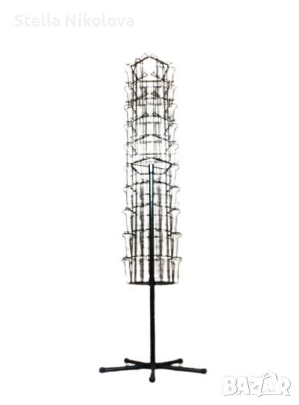 Стелаж за картички, метален, въртящ, 50 гнезда, снимка 1