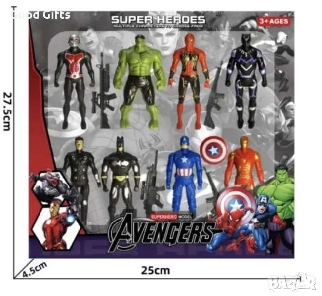 Голям комплект 8 броя фигурки Avengers Spiderman, фигурки Непобедимите, снимка 1