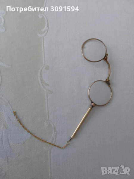 .Стари очила - пенсне - месингова рамка - средата на миналия век, снимка 1