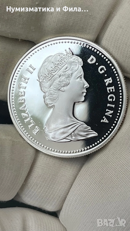 Сребърна монета Канада 1 долар 1982 година, снимка 1