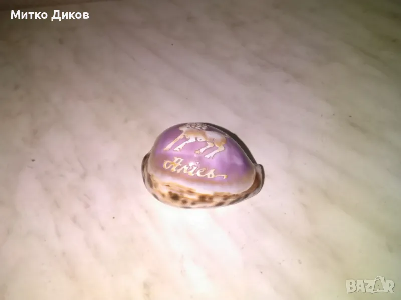 Aries Зодия овен ръчно правена морска раковина 77х53мм Н-45мм, снимка 1