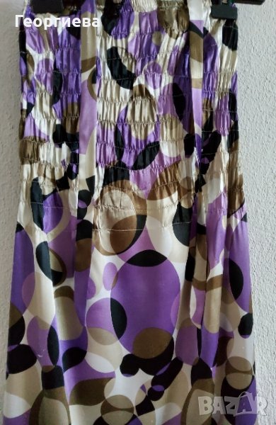 Сатенена лилава рокля с презрамки, снимка 1