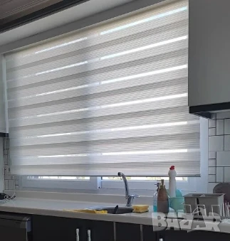 Щори ECD  Ролетни, Текстилни, Двойни, Без пробиване, Включен монтажен материал, Бял,Сив ,Бежов, снимка 1