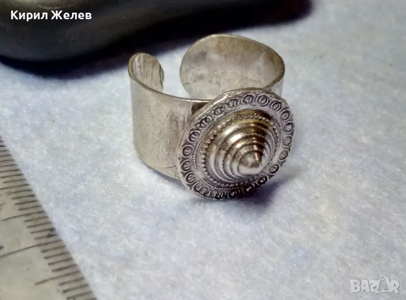 СТАР ЕТНО АРТ РЕГУЛИРУЕМ СРЕБЪРЕН ПРЪСТЕН СРЕБРО ВИСОКА ПРОБА МАЙСТОРСКА РЪЧНА РЕТРО ИЗРАБОТКА 49992, снимка 1