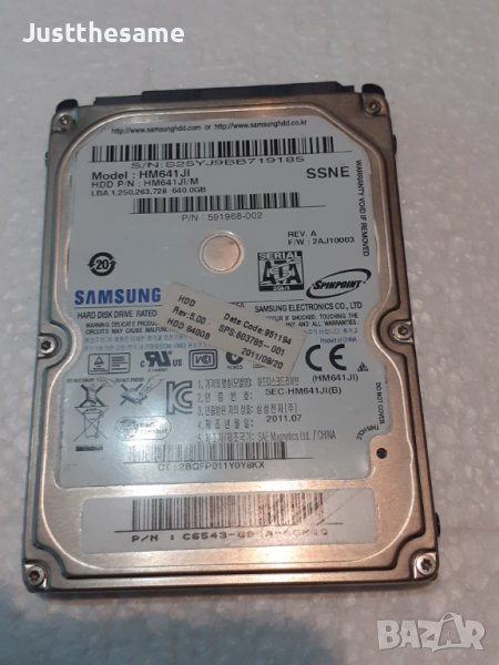 Хард диск за лаптоп Samsung 640GB HM641JI, снимка 1