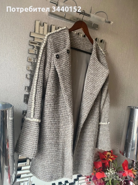 Палто от вълна с перли, снимка 1