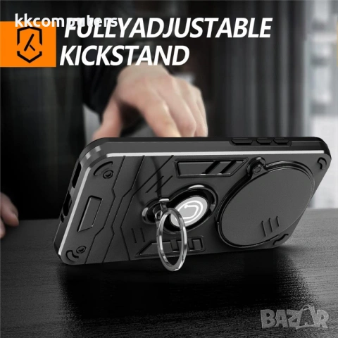 Калъф за Honor Magic8 Lite 5G, PC+TPU, с Плъзгащ Капак за Камера (CamShield), Пръстен и Стенд, Магни, снимка 7 - Калъфи, кейсове - 53175456
